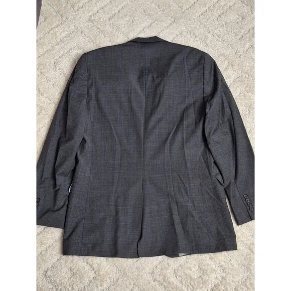 Brooks Brothers Explorer Fitzgerald Suit 42L 40x31 Gray Wool Windowpane 2 Button